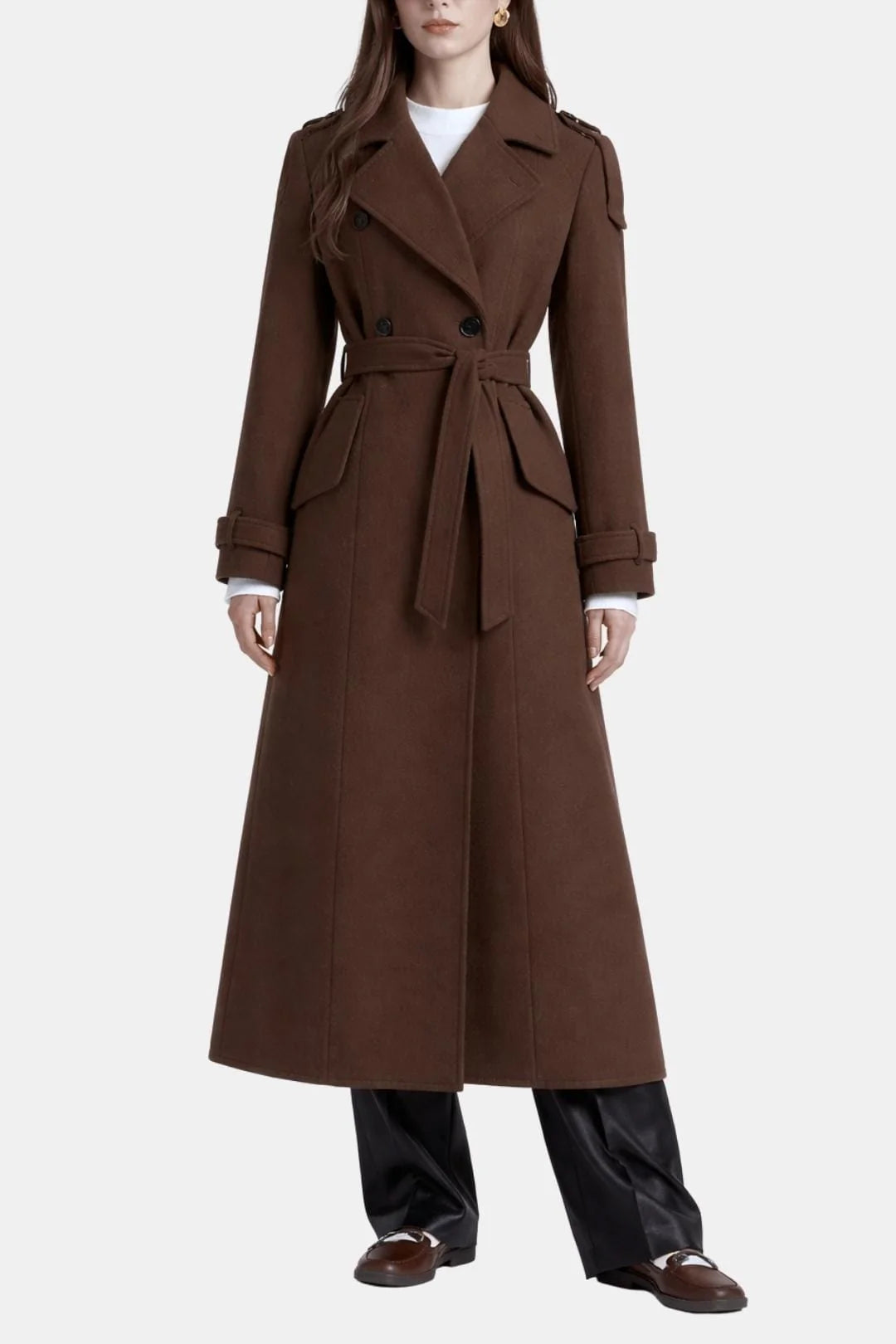 Violeta – Belted Double-Breasted Trench Coat with Refined Oversized Fit