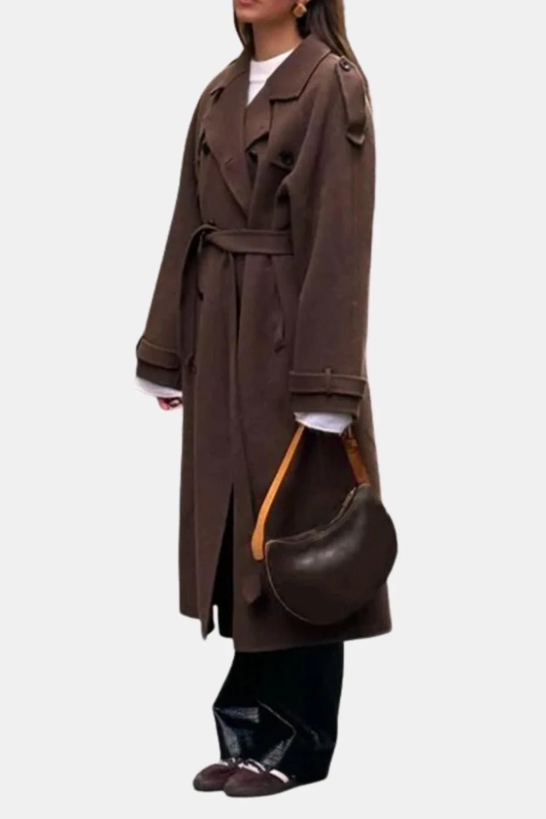 Violeta – Belted Double-Breasted Trench Coat with Refined Oversized Fit