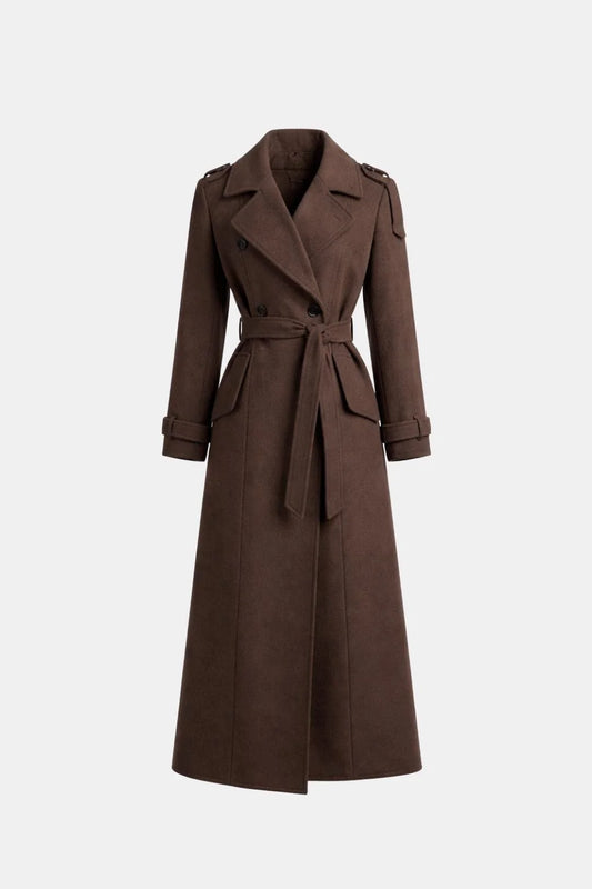 Violeta – Belted Double-Breasted Trench Coat with Refined Oversized Fit