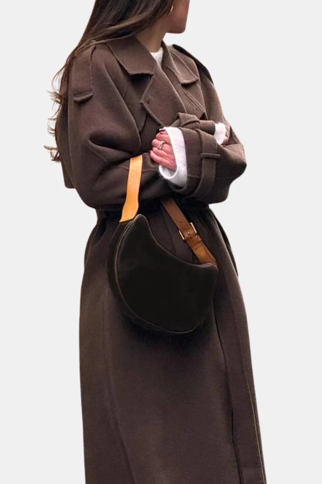 Violeta – Belted Double-Breasted Trench Coat with Refined Oversized Fit